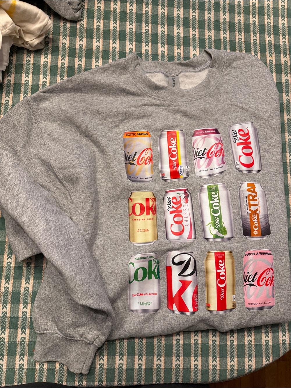Gray Men's Sweatshirt with Soda Can Print